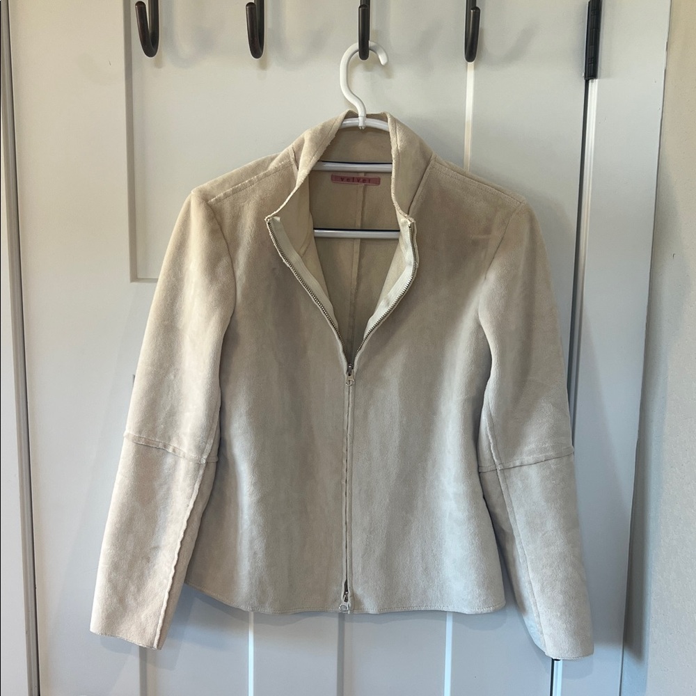 Velvet by Graham & Spencer Cream Zip Jacket Women’s S Lightweight Layer